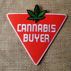 Cannibus Buyer Embroidered Iron On Patch 3 3/4" X 3 1/2"
