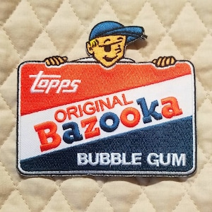 Classic Topps Bazooka Joe Bubble Gum Embroidered Iron-On Patch 4" X 3 1/2"