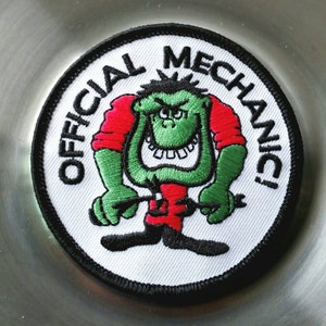 Vintage Official Mechanic Iron On Embroidered Patch 3&quot;
