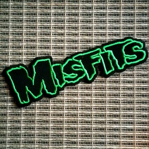 Vintage Green Misfits Embroidered Iron On Patch 5" X 1.5"