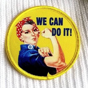 We Can Do It "Rosie The Riveter" Embroidered Iron-On Patch 3"