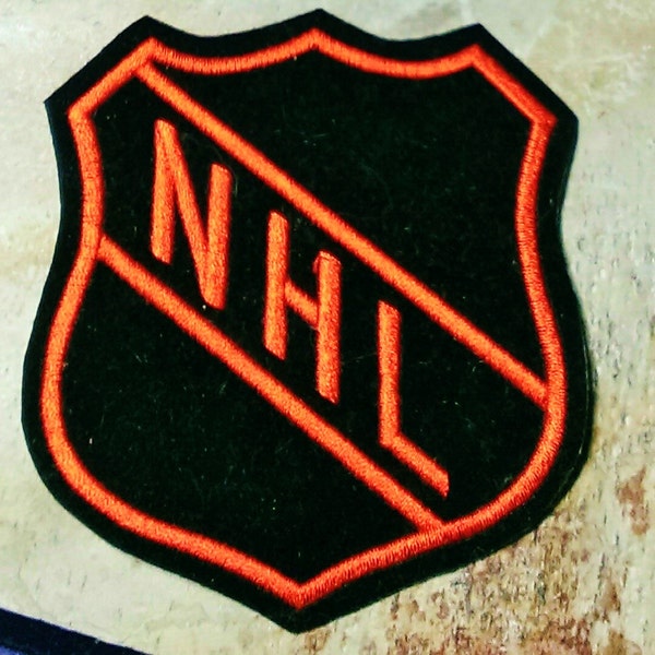 Vintage 1980's NHL Shield Embroidered Felt Sew on Patch 3 1/2'' X 4''