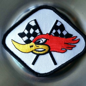 Vintage Woody Racing Iron On Embroidered Racing Patch 4&quot; X  3&quot;