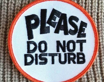 Service Dog Iron-On "Do Not Disturb" Embroidered Biker Patch 3"