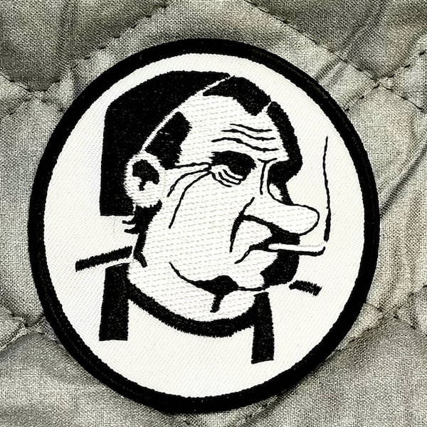 Vintage "Richard Nixon" Zig Zag Man Embroidered Iron On Patch 3"