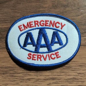 Vintage 1980's "AAA Emergency Service" Embroidered Iron On Patch