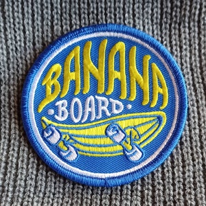 Vintage Banana Board Skateboard Patch Embroidered Iron On Patch 3"