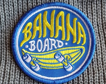 Vintage Banana Board Skateboard Patch Embroidered Iron On Patch 3"