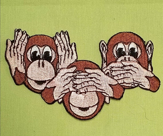 Speak See /& Hear No Evil Monkeys Patch 3/"