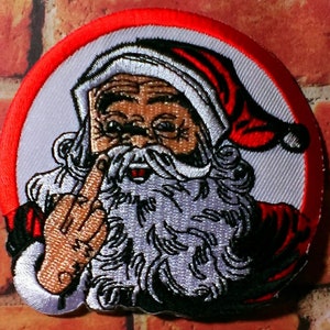 Bad Santa Embroidered Iron On Patch 3&quot;