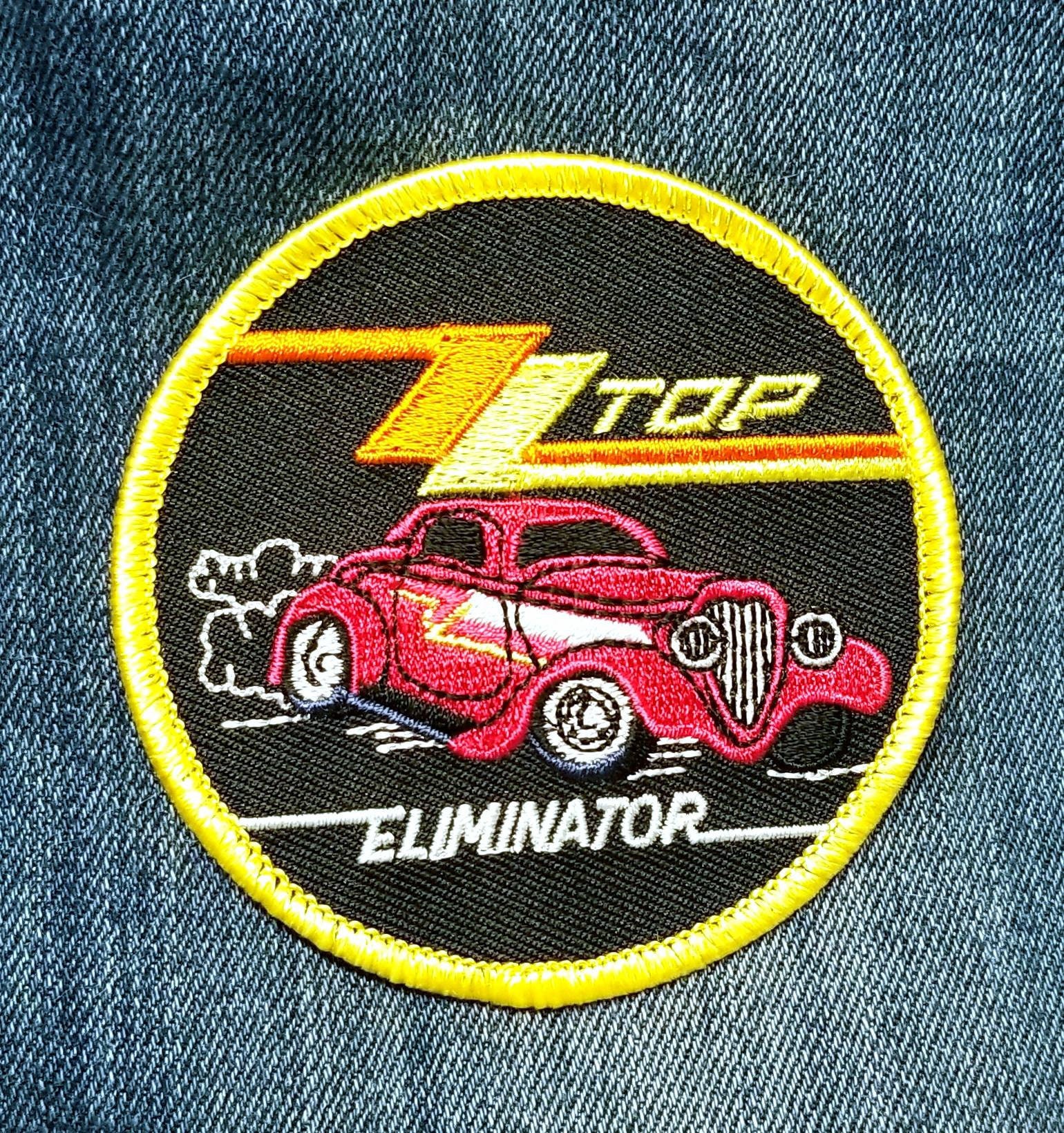 Vintage ZZ Top "Eliminator Embroidered Iron on Patch 3"