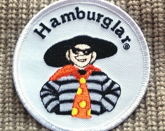 Vintage Hamburglar, McDonalds  Embroidered Iron On Patch 3"