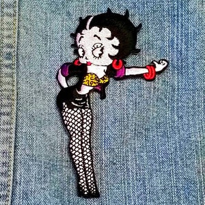 Betty Boop Sexy Hitchhiker Embroidered Iron On Patch 4 1/2&quot; X 2&quot;