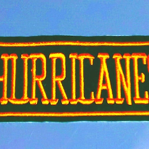 Vintage 90s Miami Hurricanes Embroidered Sew In Patch 5&quot; X 2&quot;