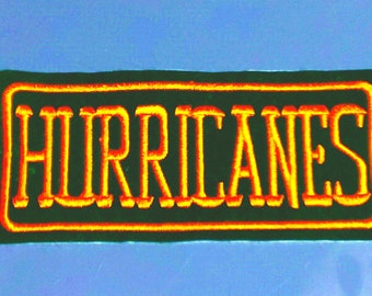 Vintage 90s Miami Hurricanes Embroidered Sew In Patch 5" X 2"