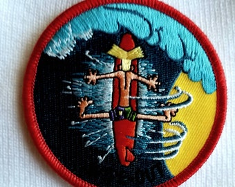 Vintage Wipe Out Surfer Embroidered Iron On Patch 3"
