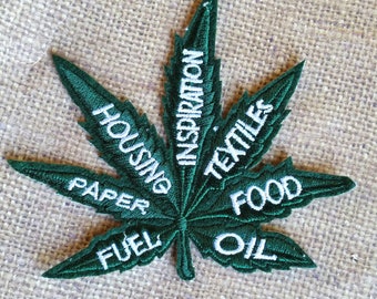 Marijuana Leaf All Purpose Cannabis Embroidered Iron On Patch 3"