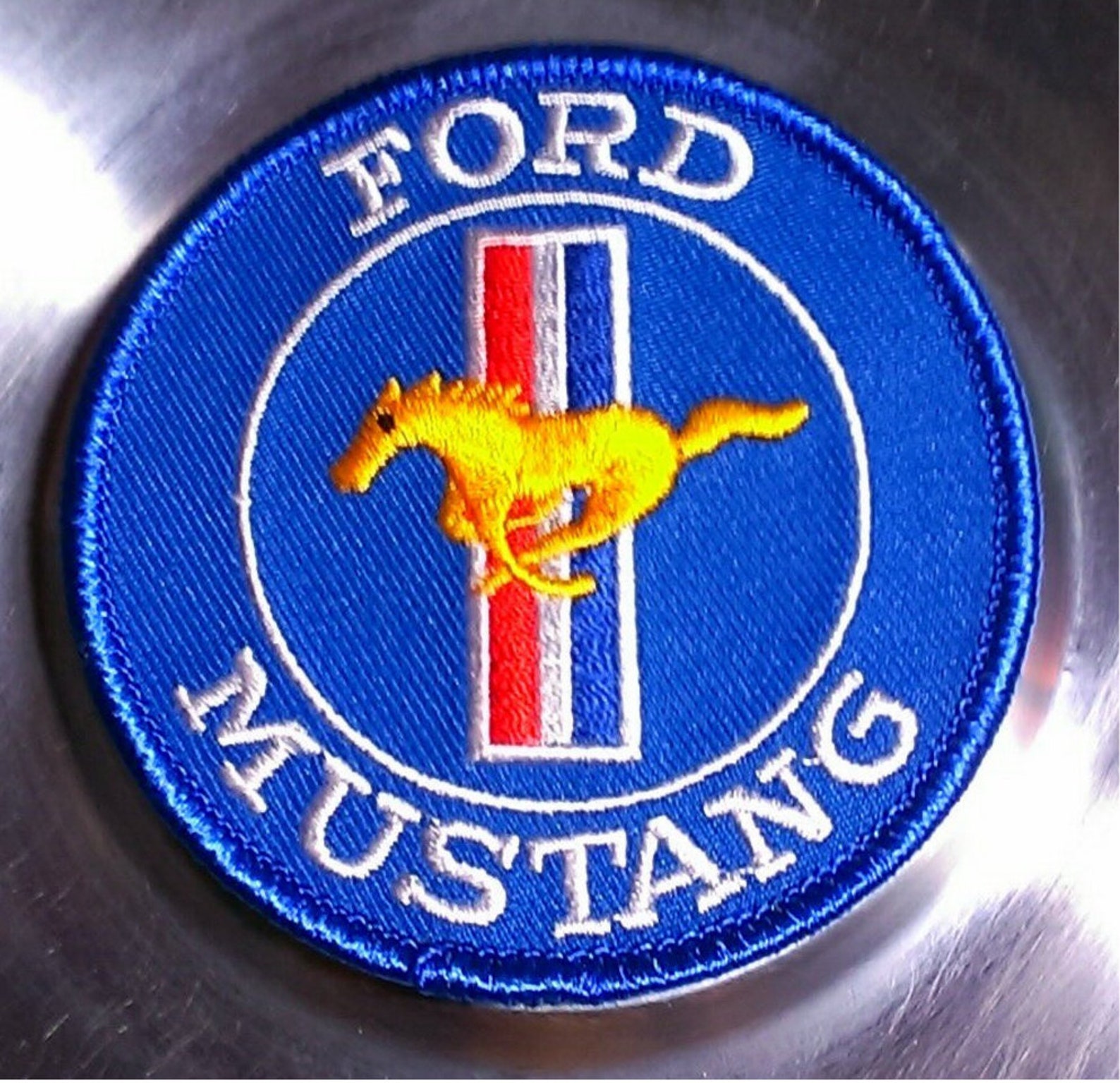 Vintage Ford Mustang Embroidered Racing Patch 3