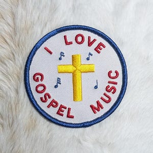 I Love Gospel Music Iron on Patch Embroidered 3"