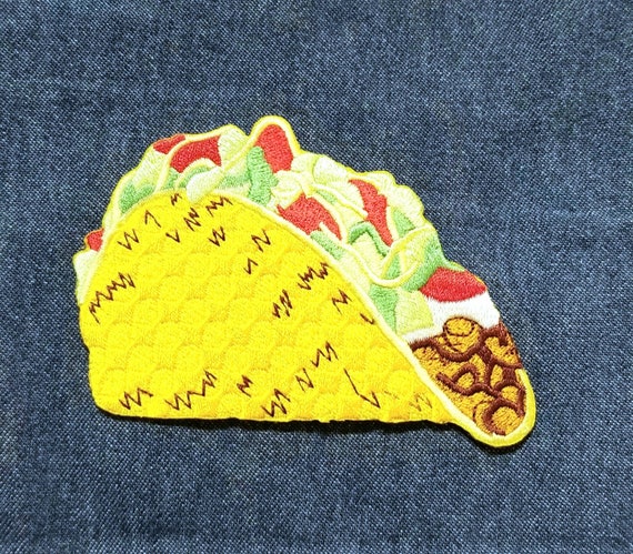 Taco Tuesday!! Iron On Embroidered Patch 4" X 2 3… - image 1