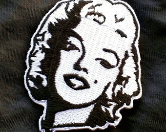 Marilyn Monroe  Embroidered Iron-On Patch  3" × 2 1/4"