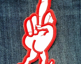 Vintage"The Finger" with legs  Embroidered Biker Patch