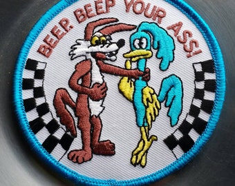 Vintage Wile E. Coyote & Road Runner Iron-On Patch (3 1/4")