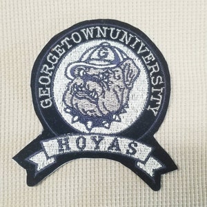 Georgetown University Hoyas Basketball Vintage 90s Embroidered Sew On Patch 4&quot; X 4&quot; Rare!!