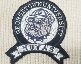 Georgetown University Hoyas Basketball Vintage 90s Embroidered Sew On Patch 4" X 4" Rare!!