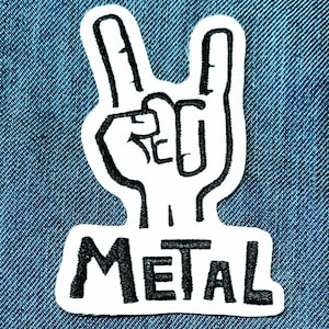 Heavy Metal Embroidered Iron on Patch 3 3/4&quot; X 2 1/2&quot;