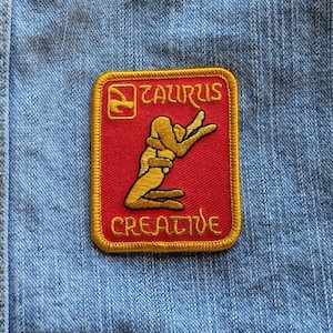 Vintage Taurus Astrology Sign Sex Position Embroidered Iron-On Patch 2 1/2" X 2''