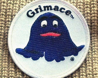 Vintage Grimace, McDonalds  Embroidered Iron On Patch 3"