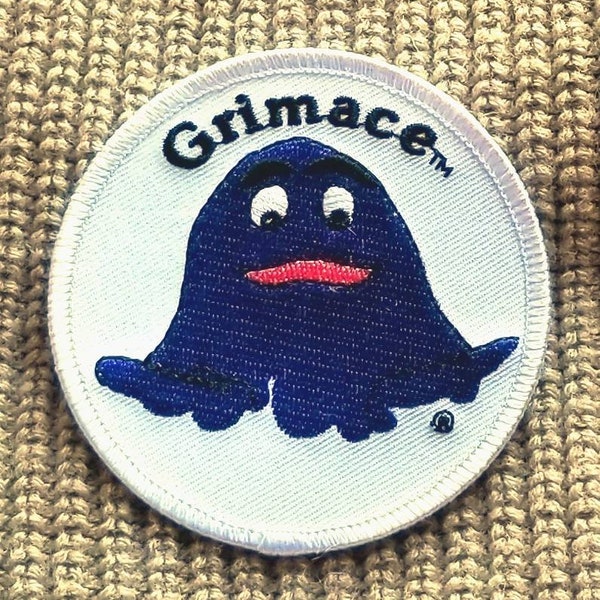 Vintage Grimace, McDonalds  Embroidered Iron On Patch 3"