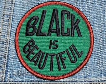 Vintage "Black Is BeautifulEmbroidered Iron-On Patch (3")