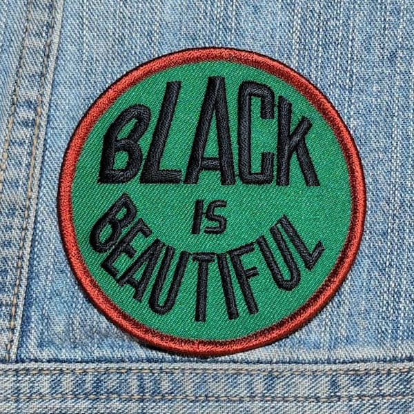 Vintage "Black Is BeautifulEmbroidered Iron-On Patch (3")
