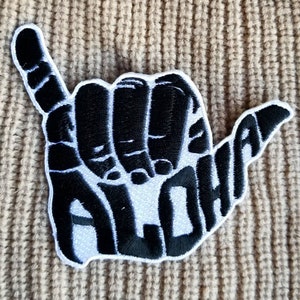 Hang Ten Aloha Sign Embroidered Iron On Patch 4" X 4"