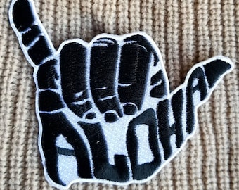 Hang Ten Aloha Sign Embroidered Iron On Patch 4&quot; X 4&quot;