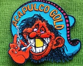 Vintage Acapulco Gold Cannabis Embroidered Iron On Patch 4 quot X 3 1 2 quot