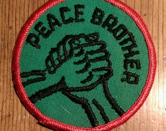 Vintage 1970's "Peace Brother" Embroidered Patch