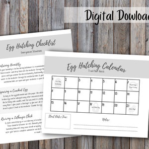 Gray Printable Egg Hatching Checklist, Egg Hatching Calendar, Egg Hatching Supplies List, Hatching Emergency Situations, How to Hatch