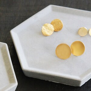 Plain Casual Minimalist Round Gold Studs Earrings For Woman 24K plated gold