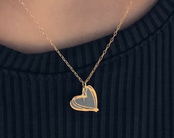 Valentine Concrete Heart Pendant Necklace