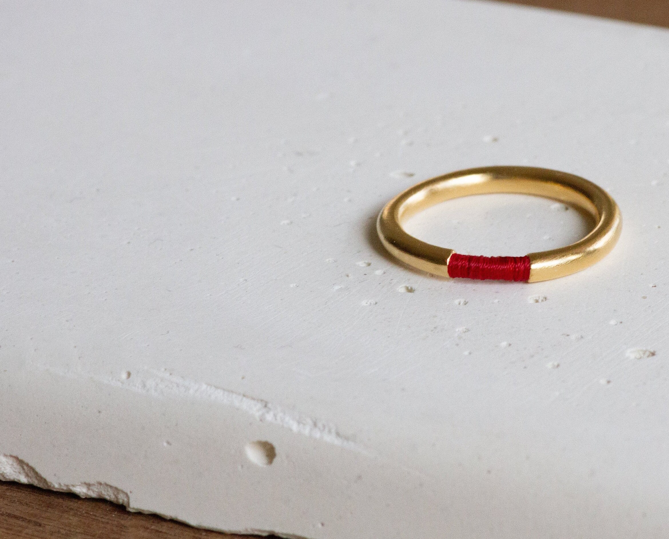 Gold Red Ring Red String Ring Red Ring Gold Ring Red Etsy UK