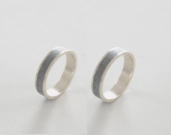 Matching Silver Bands, Couples Ring, Unisex ring, Concrete Bands, Minimalist Ring, Contemporary ring, modern ring, unique ring