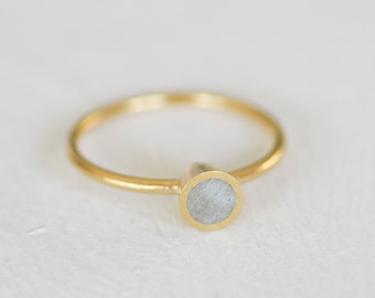 Gold and Concrete Engagement Cone Shape Ring