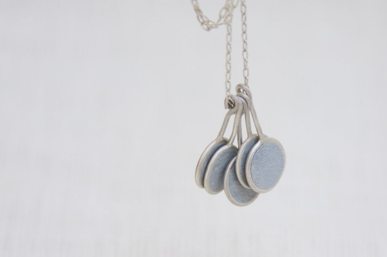Round Concrete Necklace Long Gold Pendant Necklace Etsy