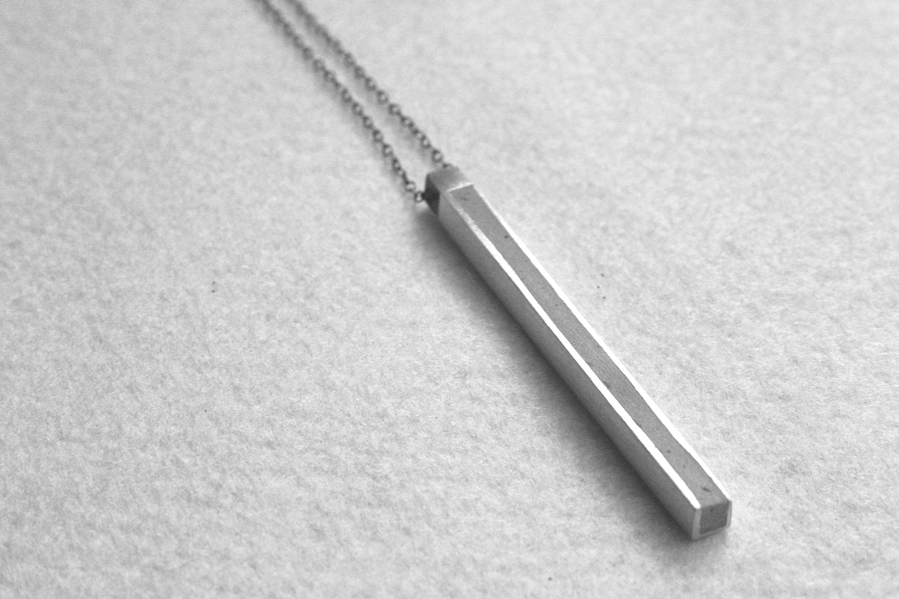 Bar Necklace Gold & Concrete Minimalist Necklace Concrete Etsy