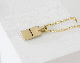 Gold Plated Memory Tag Pendant