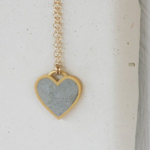 Concrete Gold Heart Necklace Gift image 2