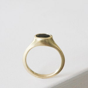 14K Solid Gold and Black Spinel Oval Ring image 7